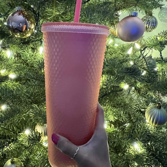 BRAND NEW WITH TAGS! STARBUCKS pink lemonade soft touch studded tumbler set - Picture 6 of 7